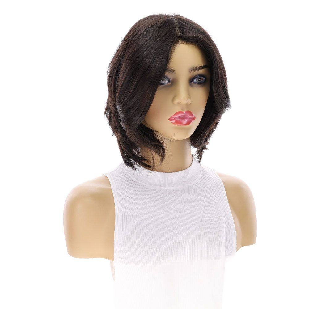 12" Luxe Pixie Silk Top Wig #2 Neutral Dark Brown - Image 3