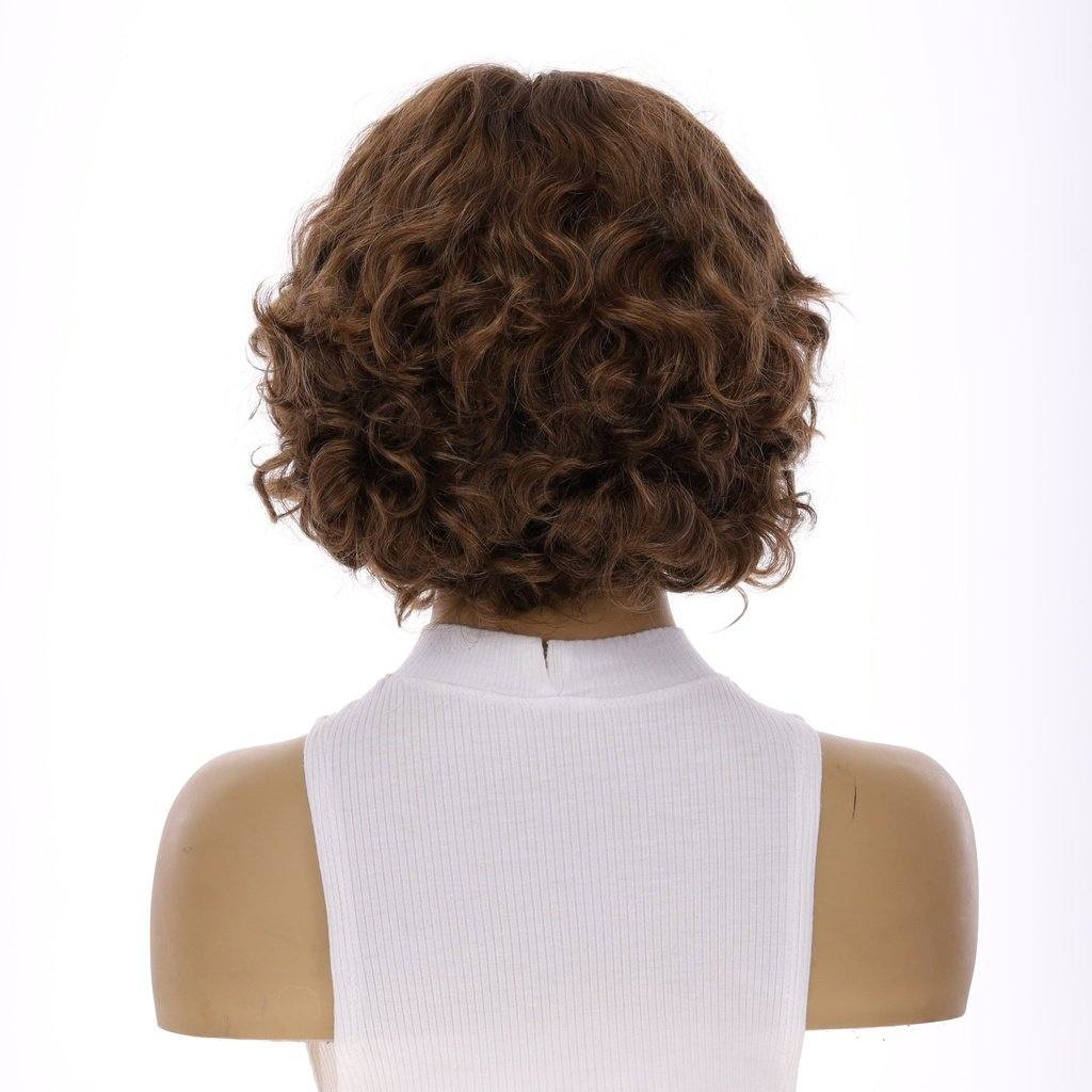 12" Luxe Pixie Silk Top Wig #10 Neutral Light Brown Wavy - Image 3